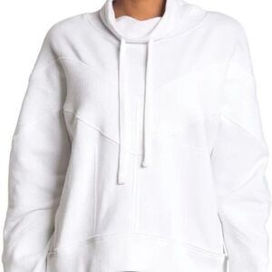 Free People Fp Movement Ivy League White Pullover Sweatshirt Funnel Neck Size XS